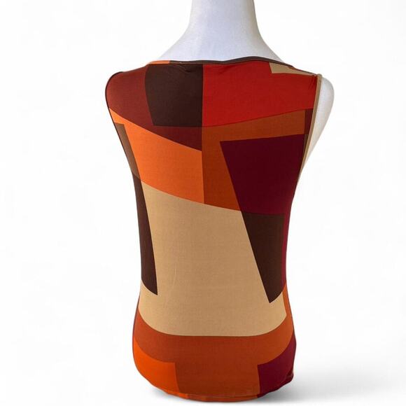 VINTAGE 2000'S LIMITED RETRO GRAPHIC COLORBLOCK STRETCHY TANK TOP MEDIUM EUC. - Picture 4 of 5